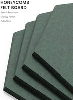 Fluxynara 8-Pack Hexagon Felt Bulletin Board Tiles, Pine Green-1 - Image 3