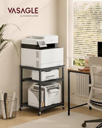 VASAGLE 3-Tier Printer Stand with Locking Wheels, Under Desk Printer Table - Image 2