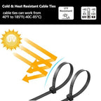 1000PCS 20 inch Black Zip Ties 78LBS Tensile Strength Self-Locking heavy duty UV Resistant Cable Tie Wraps for indoor and outdoor use(Black) - Image 5