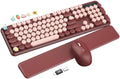 Wireless Keyboard and Mouse Combo, Cute Typewriter, Magnetic Wrist Rest by Trueque