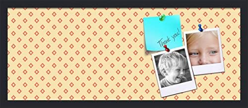 PinPix 30x12 inch Cork Bulletin Board. This Decorative Framed Pin Board Comes with Diamonds in Red and Yellow Design and Satin Black. Ideal for Home, Office Decor or School (PinPix-333) by PinPixBulletinBoards