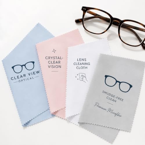 100-1000 PCS Custom Logo Microfiber Cleaning Cloths, Personalized Eyeglass Lens Cloths, Bulk Promotional Glasses Cloth for Optical Shops, Corporate Gifts (100) - Image 2