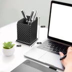 Carbon Fiber Black Pen Holder Cup for Desk, Black Pencil Cup Holder for Desk Office Pen Organizer,Modern Minimalist Pen Holder,Matte Black - Image 4