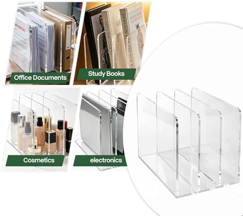 Acrylic Magazine File Holder, 3-Section A4 Desk Organizer - Image 7