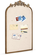 Wonderjune Linen Display Pinboard, Arch, 19" X 31", Antique Gold by Wonderjune