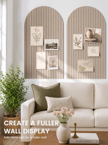 Large Arched Felt Bulletin Board 47.2''×25.5'', Taupe - Image 4