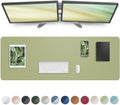 AFIING Leather Desk Pad Protector,Mouse Pad,Office Desk Mat, Non-Slip PU Leather Desk Blotter,Large Desk mat,Waterproof Keyboard mat for Office/Home/Decor (Olive Green,55"" x 17"") by AFIING
