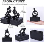 Reading Figurine Book Ends Book Lovers Gifts for Bookshelf Decorations for Readers, Graduates, Students, Teachers, Sculpture Home Decor for Shelves Desk Office Living Room (Black) - Image 4