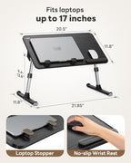 SAIJI Height & Angle Adjustable Lap Desk Laptop Stand for Bed - Image 6