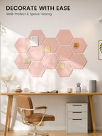 Fluxynara 12-Pack Hexagon Felt Bulletin Board Tiles, Pink-1 - Image 6