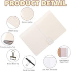 Thenshop Traveling Refillable Leather Journal Notebook, White, A5 Size - Image 3
