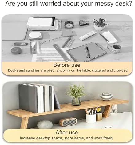 39.4x7.9 in Clamp on Desk Shelf, Adjustable Floating Desks Shelf - Image 4