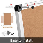 Extra Large Cork Bulletin Board 60" X 36", Silver Aluminum Framed 5'x3' Corkboard for Wall, Wall Mounted Notice Pin Board with 18 Push Pins for School, Home & Office - Image 7