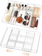 Acrylic Expandable Desk Drawer Organizer with 11 Adjustable Compartments by Unknown
