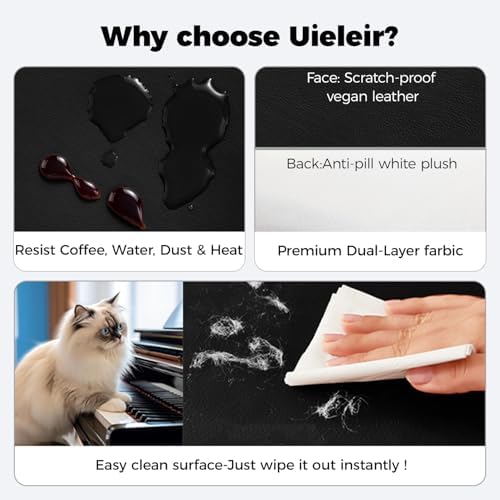 Piano Keyboard Cover with Integrated Music Stand Dust Protector, Thick Faux Leather Digital Piano Dust Cover for 88/76/61 Keyboards, Waterproof, Dustproof & Pet Hair Resistant– Easy Clean - Image 4