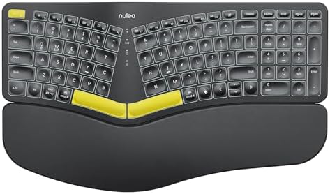 Nulea Ergonomic Split Keyboard Wireless with Wrist Rest 7 Color Backlight by Nulea