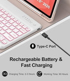 for Samsung Galaxy Tab S11 Ultra 14.6 Inch 2025 Backlit Keyboard Case, Galaxy Tablet S11 Ultra Case Keypad with S Pen Holder, 7-Color Backlight Keyboard for Samsung Tab 14.6'' SM-X930/X936B, Pink - Image 7