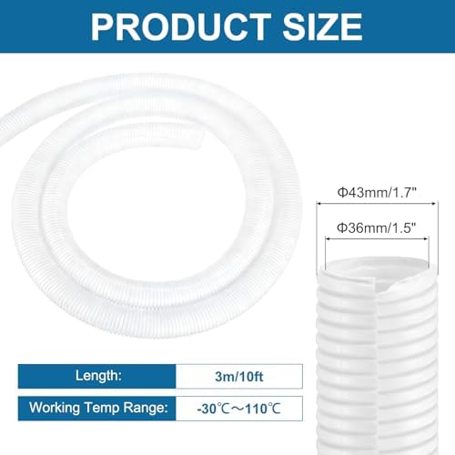 MECCANIXITY 1 1/2" 10ft Split Wire Loom Tubing w/Installation Tool White - Image 2