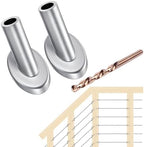 [Patent Design] CKE 40 Pack 45 Degree T316 Marine Grade Stainless Steel Angle Beveled Protector Sleeves Wood Post Protector for 1/8" Wire Rope Cable Railing, Come with a Free Drill Bit by CKE