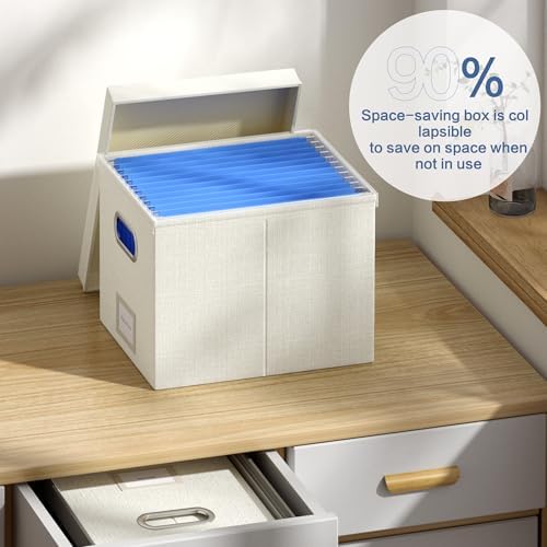 2Pack File Box with Lid with One-Piece Plastic Frame Slides - Image 3