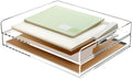 2 Pack- Stackable Paper Letter Tray, A4 File Tray Desk Organizer, Acrylic by SANRUI