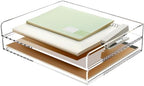 2 Pack- Stackable Paper Letter Tray, A4 File Tray Desk Organizer, Acrylic by SANRUI