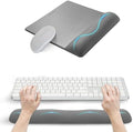 univo colors Wide Size Mouse Pad with Wrist Rest & L-Size Keyboard Wrist Rest Set,Premium PU Material,Low-Rebound Cushion,Ergonomic Design,Smooth Mouse Control with Hard Plate,Reduces Fatigue,Gray by UnivoColors