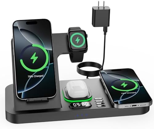 Dual Phone Foldable Wireless Charging Station for Apple, Couple&Family Use by Feiltik