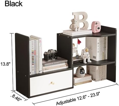 Wood Desktop Bookshelf, Freestyle Adjustable Wood Display Desk Shelf - Image 3