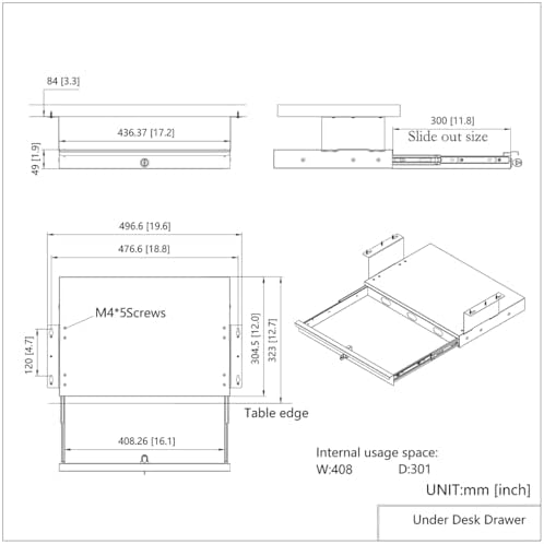 17-inch-wide Lockable Under-Desk Pull-Out Drawer - Image 2