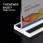 BlueValley 12 Pack Acrylic Sign Holder 8.5 x 11 Inch Horizontal - Clear Display Plastic Table Menu Signs Stand, Double Sided Flyer Holder Standing for Picture Paper Frame Holder Stand Home Office Retail Show Fair - Image 4