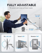 HUANUO Single Monitor Mount, 13 to 32 Inch Gas Spring Monitor Arm, Adjustable Stand, Vesa Mount with Clamp and Grommet Base - Fits 4.4 to 19.8lbs LCD Computer Monitors (Pack of 2) - Image 4