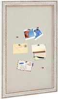 Wonderjune Linen Display Pinboard, Rectangle, 24" X 36", Whitewashed by Wonderjune