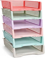 Tenceur 6 Pcs Turn in Trays Classroom, Classroom Baskets,Macaron Colors by Tenceur