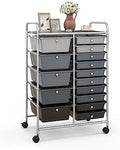 Giantex 15 Drawers Rolling Cart, Classroom Organizers, Storage Cart with Wheels, for Teacher Office Home School Supplies Tool Craft Art Paper by Giantex