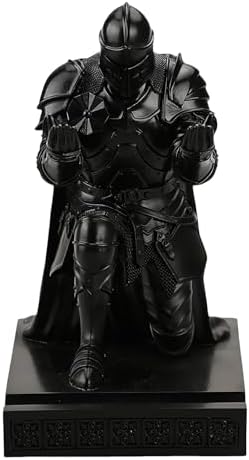 Medieval Armored Knight Pen Holder Figurine Paperweight Phone Stand Black - Image 4