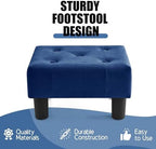 BRIAN & DANY Small Foot Stool, Velvet Foot Stools with Legs, Stable Small Footstool for Living Room, Royal Blue - Image 4