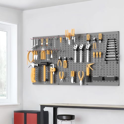 WALMANN Metal Pegboard, Wall Tool Organizer Board with Hooks, 24x48 in - Image 2