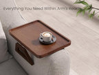 2 Pack Bamboo Couch Arm Tray,Folding Sofa Armrest Table(Brown) - Image 6