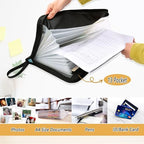 13 Pockets Expanding File Folder with Zipper Closure, Van Gogh Art Japanese Flower Accordion File Folder with Sticky Labels, Letter Size A4 Papers Expandable File Document Organizer - Image 5