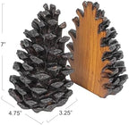 Creative Co-Op Pinecone Shaped Resin Bookends (Set of 2 Pieces) - Image 2