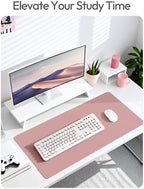 YSAGi Leather Desk Protector, Office Mat, Large Mouse Mat, Non-Slip PU Leather Blotter, Laptop Desk Mat, Waterproof Writing Pad for Office and Home(Pale Mauve, 63" x 17.2") - Image 6