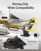 monTEK Dual Arm 2-in-1 Desk Mount, Laptop & Monitor, Fits 12–18" Laptops - Image 4