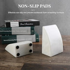 Koville Marble Bookends for Shelves, Large Bookends for Heavy Books, Natural Stone Book Stopper for Books CD Movies, Aesthetic Decorative Book Ends (White) - Image 3