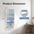10-Tier Wall File Organizer and Hanging File Organizer, White - Image 2