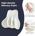 Coverado Lumbar Support Pillow for Car, Ergonomic Memory Foam Back Pillow for Office Chair, Back Cushion for Back Pain Relief, PU Leather Car Lumbar Support for Driving Seat - Image 4