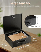 Uniclife Fireproof Document Box with Key Lock & Handle, 13" x 10.9" x 4.1" - Image 4
