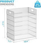 Marbrasse 6 Tier Paper Organizer Letter Tray - Mesh Desk File Organizer with Handle, Paper Sorter for Letter/A4 Office File Folder Holder - White - Image 3