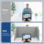 Desk Divider Privacy Screen 3 Panel Sound Absorbing - 47.2”x 23.6”x 19.7” Freestanding Acoustic Partitions for Office, Noise Reducing Panels for School, Home, Library,Sliver Grey - Image 4