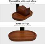 Wooden Headphone Stand for Desk,Controller Stand for Desk with Storage Base - Image 5